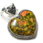 Natural Unakite Gemstone Handmade 925 Sterling Silver Gift Pendant 1.85 j5t07