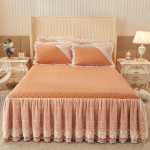 &Uuml;hev&auml;rviline lihvimispitsiga voodiseelik, &uuml;hes t&uuml;kis paks tepitud voodikate, madratsikate, kolmeosaline voodipesukomplekt 150*200cm 3pcs gray
