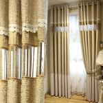 2 tk K&otilde;rgekvaliteedilised Euroopa stiilis tikitud kardinad Magamistuba Elutuba Blackout Perforeeritud kardinad W150&times;H270cm&times;2pcs parkkoor