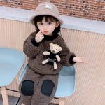 Laste s&uuml;gis- ja talvine soe &uuml;likond, t&uuml;drukule ja poisile Korea versioon t&uuml;drukule beebi pl&uuml;&uuml;s kaheosalised komplektid 130