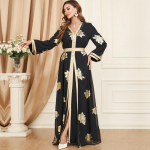 L&auml;his-Ida moslemitest naiste riided Abaya kevadmood Naiste riided Kaheosaline kleit M must