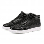 Kuum mood Kuldsed l&auml;ikivad peeglid Meeste kingad vabaaja klubi baar Glitter T&auml;navar&otilde;ivad Hip hop K&otilde;rged top Meeste tossud zapatos de hombre 38