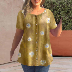 Naiste suvine T-s&auml;rk Cowboy Daisy Print l&uuml;hikeste varrukatega T-s&auml;rgid Juhuslikud tr&uuml;kitud topid XS roheline