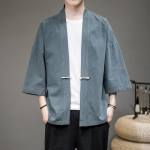 Solid Haori meeste Jaapani r&otilde;ivad Jaapani mood Kawaii riided meeste kimono meeste s&auml;rk L hall-sinine v&auml;rv