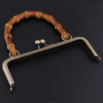 rack Bag Closure with Bamboo Handle for DIY Handmade Handbag, Purse 25cm_Bronze 20cm