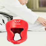 Poksipeakatte peakate hingav PU-nahast kaitsekork Taekwondo jaoks Red Large