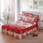 Voodiseelik Puuvillane Voodikate Komplekt Tikitud Voodikleit Padjap&uuml;&uuml;rid 3 tk/komplekt Kuningale/Kuningannale Kahekohaline1.2/ 1.5/1.8/2M Linalahendus 3PCS 120x200cm gray