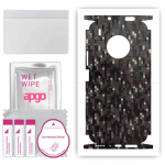 apgo Protective Skin Sticker for the back+sides compatible with Huawei Y9a, Full Wrap Film, Foil, Vinyl - Pattern Carbon Black Pixel
