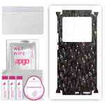 apgo Protective Skin Sticker for the back+sides compatible with Vivo X80 Pro, Full Wrap Film, Foil, Vinyl - Pattern Carbon Black Pixel