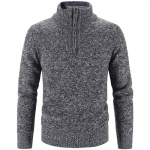 Talvine meeste fliisist paksem kampsun poollukuga k&otilde;rge kaelusega soe pullover kvaliteetne meeste slim kootud villased kampsunid kevadeks M tumehall v&auml;rv