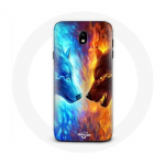 Coque pour Samsung Galaxy S4 Loup de Glace et de feu