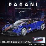1/18 Scale Pagani Huayra BC sulamist automudel Valgus- ja heliefektid Diecast autom&auml;nguasjad poistele S&uuml;nnip&auml;evakingitus Lastele M&auml;nguasjad Autokollektsioon 1/18-Size:26.5*11.6cm sinine