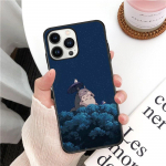 Armas Totoro Anime telefoni&uuml;mbris iPhone'ile 14 13 12 11 Pro MAX X XS Max XR Mini SE 7 8 Plus Black Funda Coque &uuml;mbris iphone XR