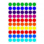 V&auml;rvilised t&auml;pikleebised, isekleepuvad, tugevasti kleepuvad, veekindlad, laialdaselt kasutatavad ringikujulised kleebised. D