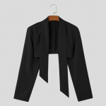 INCERUN Meeste pikkade varrukatega tugeva l&otilde;ikega l&uuml;hikesed topid K&auml;rbitud bleisermantlid 2XL must