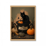 Halloweeni naljakad musta kassi plakatid Prindid L&otilde;uendimaalid Seinakunst K&otilde;rvitsa Pildifestivalid Peo kodukaunistus 21x30cm No Framed