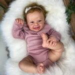 20'' 50 cm Pehme Kehaga Taass&uuml;ndinud Nukud Harper Armas Avatud Suuga Naeratav Vasts&uuml;ndinud Beebi Nukk V&auml;ikelapse M&auml;ngumaja M&auml;nguasi Beebinukud Lastele Vanuses 3+ Aastat cloth body