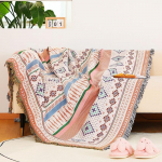 Boheemlaslik kootud tekk diivanvoodile, dekoratiivne tekk, piknikutekk, kahepoolne boheemlaslik diivanikate, tutiga visketekk 180x180cm
