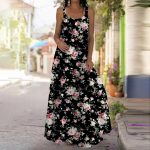 Naiste Slip Kleit Maxi Pikk Kleit Kollane Sidrunimustriga Kleit Kevad-suvi Vaba aeg Puhkus XS