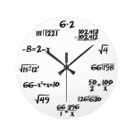 Horloge murale avec &eacute;quations math&eacute;matiques Pendule blanc