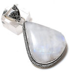 Rainbow Moonstone Gemstone Handmade 925 Sterling Silver Pendant 2.17 a2j29
