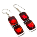 Mozambique Garnet Gemstone Handmade 925 Sterling Silver Gift Earring 2.05 q7j18