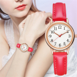 Japan Movement Women Quartz Fine Kell Kergesti loetav araabia numbritega lihtne numbrivalija One Size punane