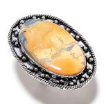 Natural Malinga Jasper Gemstone Handmade 925 Sterling Silver Ring Size 6 i6d76