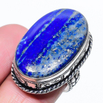 Natural Lapis Lazuli Gemstone Handmade 925 Sterling Silver Ring Size 8 r9f20