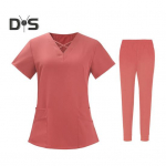 2tk/komplekt Unisex haiglavormikomplekt V-kaelusega l&uuml;hikeste varrukatega taskud Topid Elastsed v&ouml;&ouml;p&uuml;kste komplekt Kiirelt kuivav haigla hambaravi koorimine vormiriietus S j&auml;rve sinine v&auml;rv