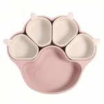 1-osaline Kawaii kassik&auml;pa kujuga &otilde;htus&ouml;&ouml;gitaldriku komplekt, mis sisaldab &uuml;hte suurt &otilde;htus&ouml;&ouml;gitaldrikut ja nelja v&auml;ikest taldrikut. Valmistatud silikoonmaterjalist. Dark pink dinner plate + 4 small plates