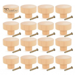 16 tk m&ouml;&ouml;bel puidust nupuga kruvikinnitus naturaalse puidu teraga elegantne &uuml;he auguga &uuml;mmargune kapp kapi sahtli t&otilde;mbek&auml;epideme vahetustarvikud 16pcs