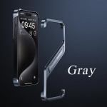 Luksuslik metallist n&auml;htamatu hoidjaga telefoni&uuml;mbris iPhone 16 15 14 Pro Max jaoks, S-t&uuml;&uuml;pi raamita alumiiniumist soojuseraldusega tugijalaga kest For iPhone 15 Pro Max hall