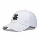 Unisex v&auml;ikese karu kaunistusega Snapback pesapallim&uuml;tsid kevadel ja s&uuml;gisel &otilde;ues kasutatavad reguleeritavad vabaaja m&uuml;tsid p&auml;ikesekaitsem&uuml;ts golfim&uuml;ts valge
