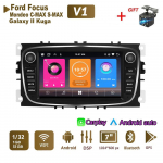 Autoraadio multimeediumipleier Ford Focus Mondeo C-MAX S-MAX Galaxy II Kuga 2 Din Android Carplay GPS Autoradio 2+64GB jaoks 2+32GB must