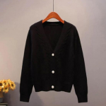 S&uuml;gis- ja talvine naiste kampsun Naiste suur kampsun, kootud mantel, &uuml;hev&auml;rviline V-kaelusega soe kampsun XXXL valge