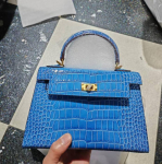 Mati tekstuuriga krokodillimustriga kott ehtsast nahast uus atmosf&auml;&auml;riline k&auml;ekott Moodne mitmek&uuml;lgne &otilde;lakott 25x10x18cm