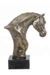 Australian Stock Horse I - elegant statuette, bust of a horse on a stone base, a trophy for horse racing by Art-Dog.