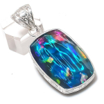 Natural Ammolite Gemstone 925 Sterling Silver Jewelry Pendant 2.17 j1o66