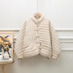 Naiste talvine vabaaja naiste lahtine massiivne valge pardi sulemantel Kerge puhv Parka v&auml;lir&otilde;ivad naiste p&uuml;stkraega &uuml;herealine mantel XS aprikoosi