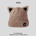 Korea multikas t&uuml;druku kassi k&otilde;rvad (Aurutatud kassik&otilde;rva kujuga leib) Naised kuduvad m&uuml;tsid Armas vabaaja villane m&uuml;ts Palus k&otilde;rvakaitse, soe m&uuml;ts