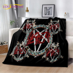 Slayer Heavy Metal B&auml;ndi Pehme Pl&uuml;&uuml;sist Tekk, Flanellist Tekk Visketekk Elutuppa Magamistuppa Voodi Diivan Piknikukate Soe Lastele 30x40in gray
