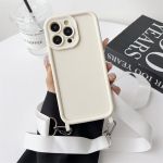 Crossbody n&ouml;&ouml;riga trosspael kaelakee &uuml;mbris iPhone'ile 14 11 12 13 15 Pro Max XS X XR 8 7 Plus SE p&otilde;rutuskindel pehme silikoonkate For iPhone 15&Case & Strap