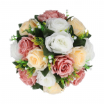 1 tk Kaunis Rooma kolonni teejuhis Decor Kunstlilled roosipall kollane/valge