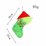 J&otilde;ulup&auml;eva dekoratiivsed sokid Grinch green hair monster helendavad sokid kommikott ripats kinkekott roheline