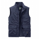 Mitmetaskuline Vest Meeste Kevad ja Suvi L&otilde;tv Vest Vest Keskealised V&auml;lis&otilde;hu Vaba Aeg Kevad ja S&uuml;gis &Otilde;huke Vest 5XL sinine