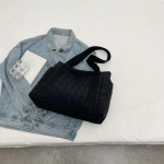 Tepitud &otilde;lakott alla polsterdatud naistek&auml;ekott Pehme talvine kerge t&uuml;druku koolikott, puuvillane suured taskud rahakott 38x12x28cm must