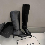 Disainer terava varbaga Naised Moodsad k&otilde;rged saapad Moodsad pikad saapad Naistele Sisulised kandilised madalad kontsad Kingad valged 35