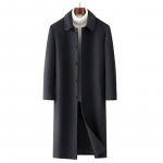 Talvine uus meeste villane mantel, &uuml;lipikk &uuml;le p&otilde;lve, &auml;riline vabaaja vooder villane jope 170 tumesinine v&auml;rv