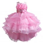 T&uuml;drukute kleidid Lillet&uuml;druku sabaga kleidid Organza kook Printsess Lastekleidid Pulma-pont&scaron;o ja banketi kleidid 120cm roosa